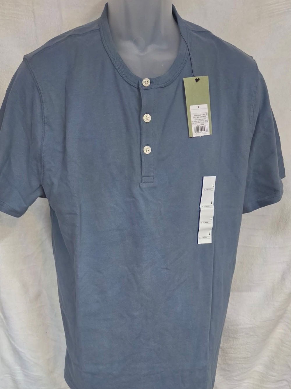 Goodfellow & Co Blue Short-Sleeve Henley